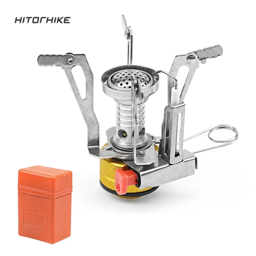 Portable folding outdoor stove cookware gas burners camping stove for hiking picnic BBQ gas tank cooker furnace end