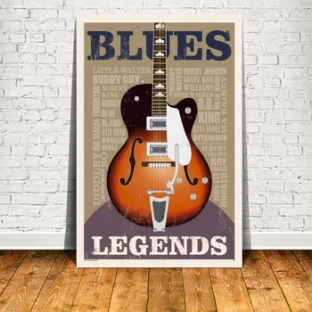

Blues Legends Guitar Poster And Prints Wall Art Canvas Pictures For Living Room Home Decor