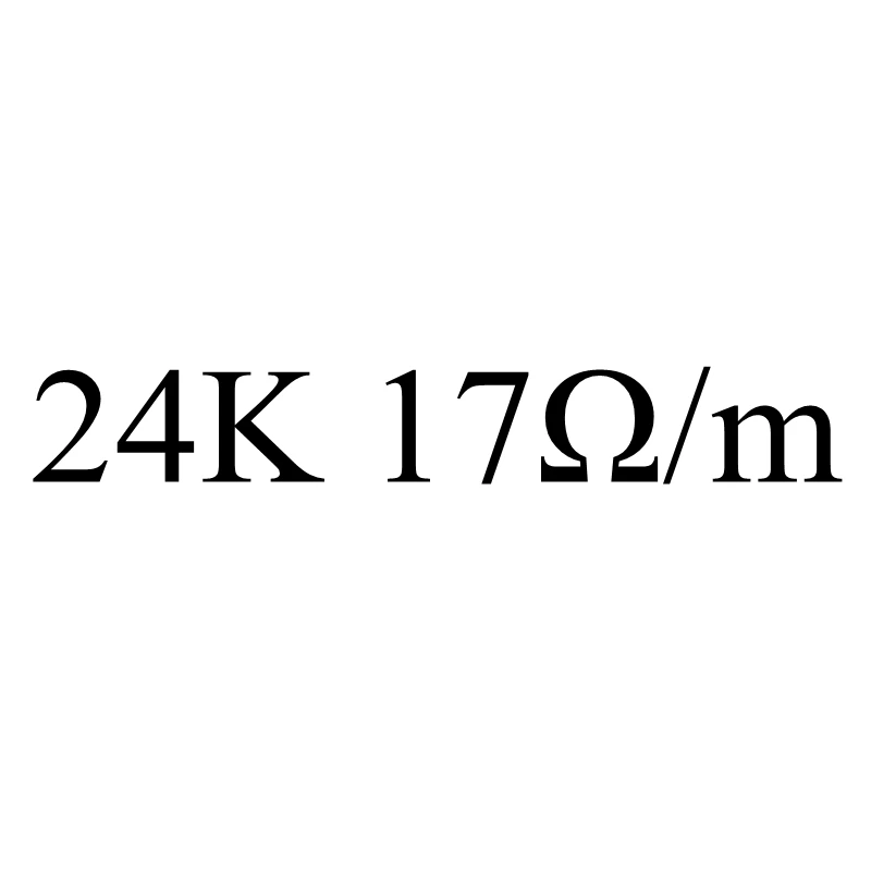 5 м/лот 12V~ 220V 9~ 148ohm PTFE оболочка из углеродного волокна нагревательный кабель Polytef провод нагреватель для пола под полом инфракрасная теплая крыша комнаты - Цвет: 24K 17ohm