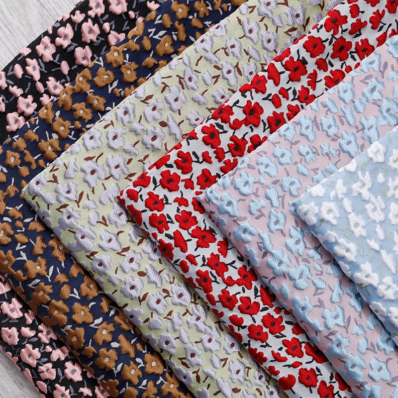 Ceny 50x145cm jesienna i zimowa modna włóczka barwiona żakardowe tkaniny w stylu japońskim luksusowa tkanina mały wzór kwiatowy suknia w stylu qipao garnitur