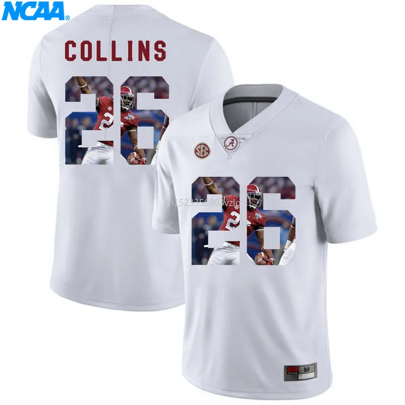 Новое поступление, высокое качество, футболка Alabama Landon Collins#26 Mark Ingram#22, спортивные майки, S-XXXL