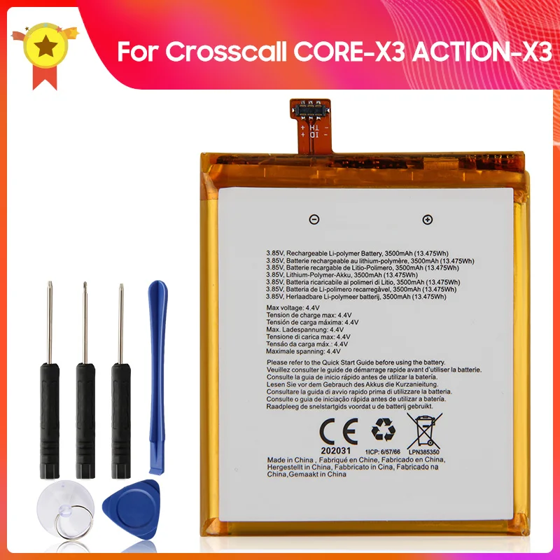 

Original Replacement Battery for Crosscall CORE-X3 ACTION-X3 Cell Phone for CROSSCALL TREKKER X3 Genuine Battery +tools 3500mAh