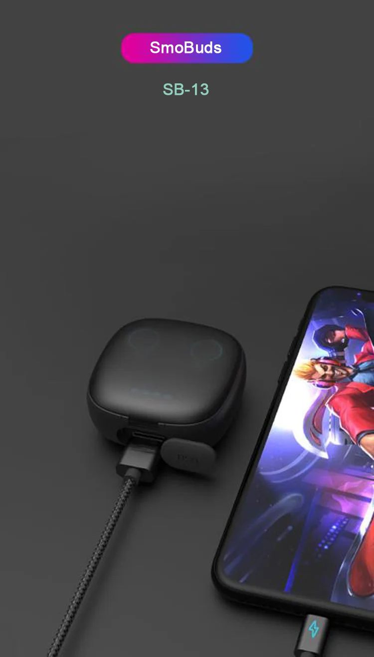 SmoBuds 900mah Hifi Bluetooth 5,0 TWS наушники двойной микрофон на батарейке Noice отмена Гладкий носимый дизайн для iPhone Android
