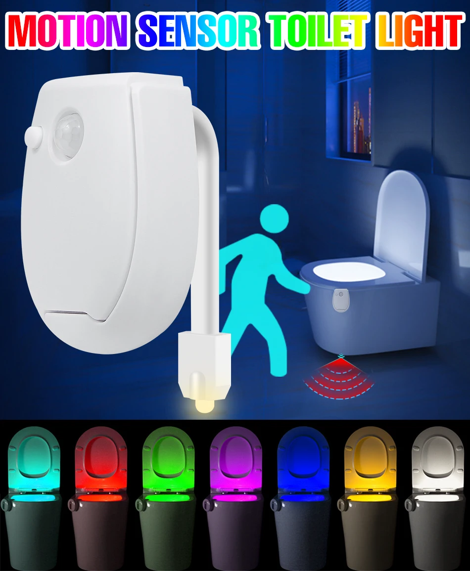 Smart PIR Motion Sensor Night Light Toilet Light Waterproof Toilet Seat For Toilet Bowl Backlight WC Lighting LED Luminaria Lamp night lights for adults