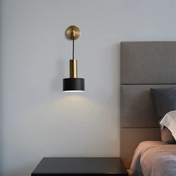 Nordic Modern LED wall lamp gold black E27 sconces light indoor home kitchen bedside bedroom living room decoration illuminate