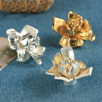 

Rose shape/Gold Round Cabinet Door Knobs and Handles Furnitures Cupboard Wardrobe Drawer Pull Silver Knobs
