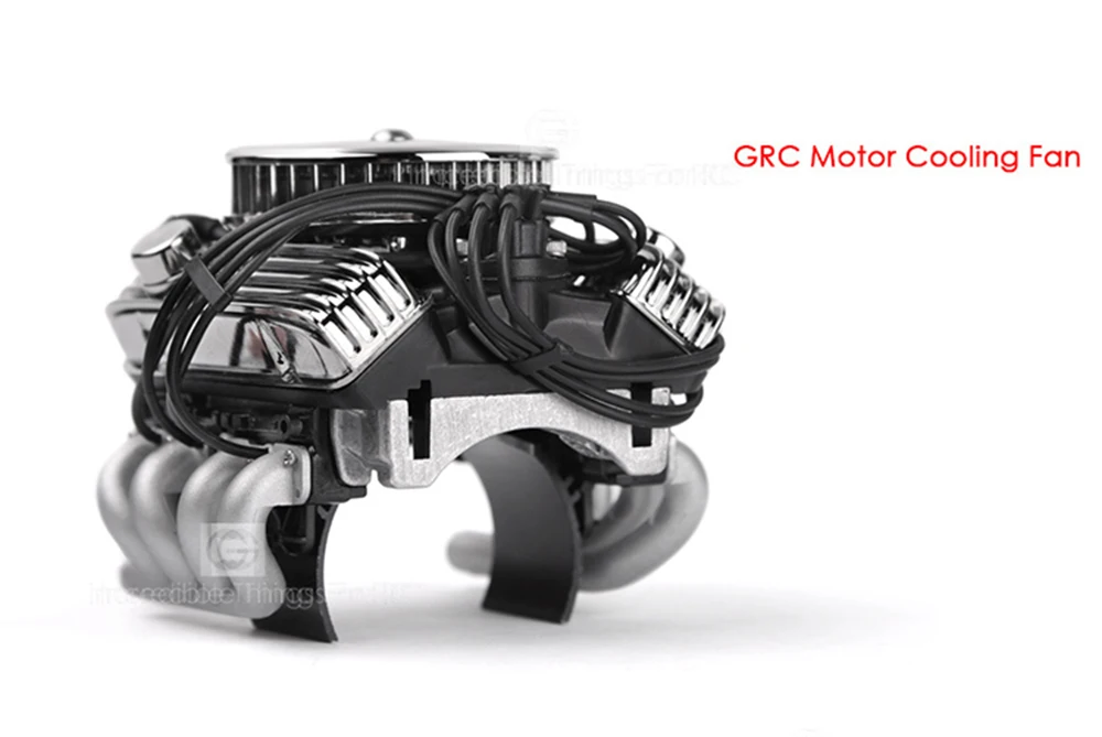 GRC имитирует F82 V8 двигатель Охлаждающие вентиляторы радиатор для 1/10 Rc Гусеничный Traxxas Trx4 осевой Scx10 90046 Redcat Gen8