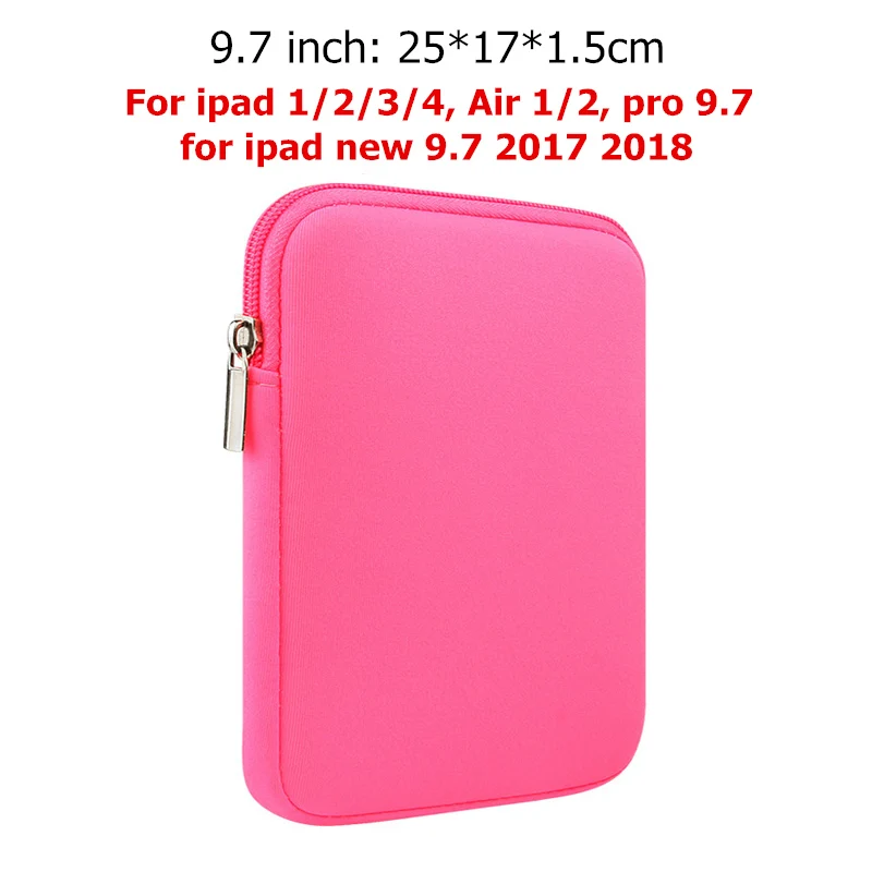 9.7 inch Rose red Чехол для планшета с рукавом для нового iPad 9,7 дюймов мягкий чехол для планшета для iPad Air 2/1 Pro 9,7 сумка для iPad Mini - Цвет: 9.7 inch Rose red