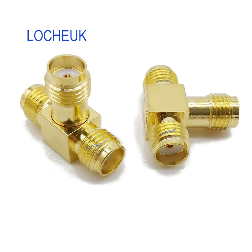 

SMA Female to Two SMA Female Triple T RF Adapter SMA Jack to SMA Double Jack 3 Way Splitter Connector