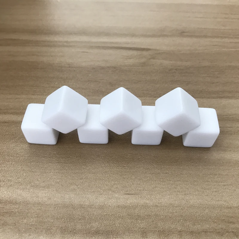 10Pcs/Lot Wholesale White Blank Square Corner Dice Set 12mm Dice Can Write And Carving Children Teaching Instruments Boardgame