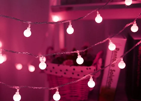 50LED белый шар на солнечных батареях Сказочный светильник-гирлянда, открытый водонепроницаемый светильник для рождественской вечеринки, спальни, сада, свадебного украшения дерева - Испускаемый цвет: pink