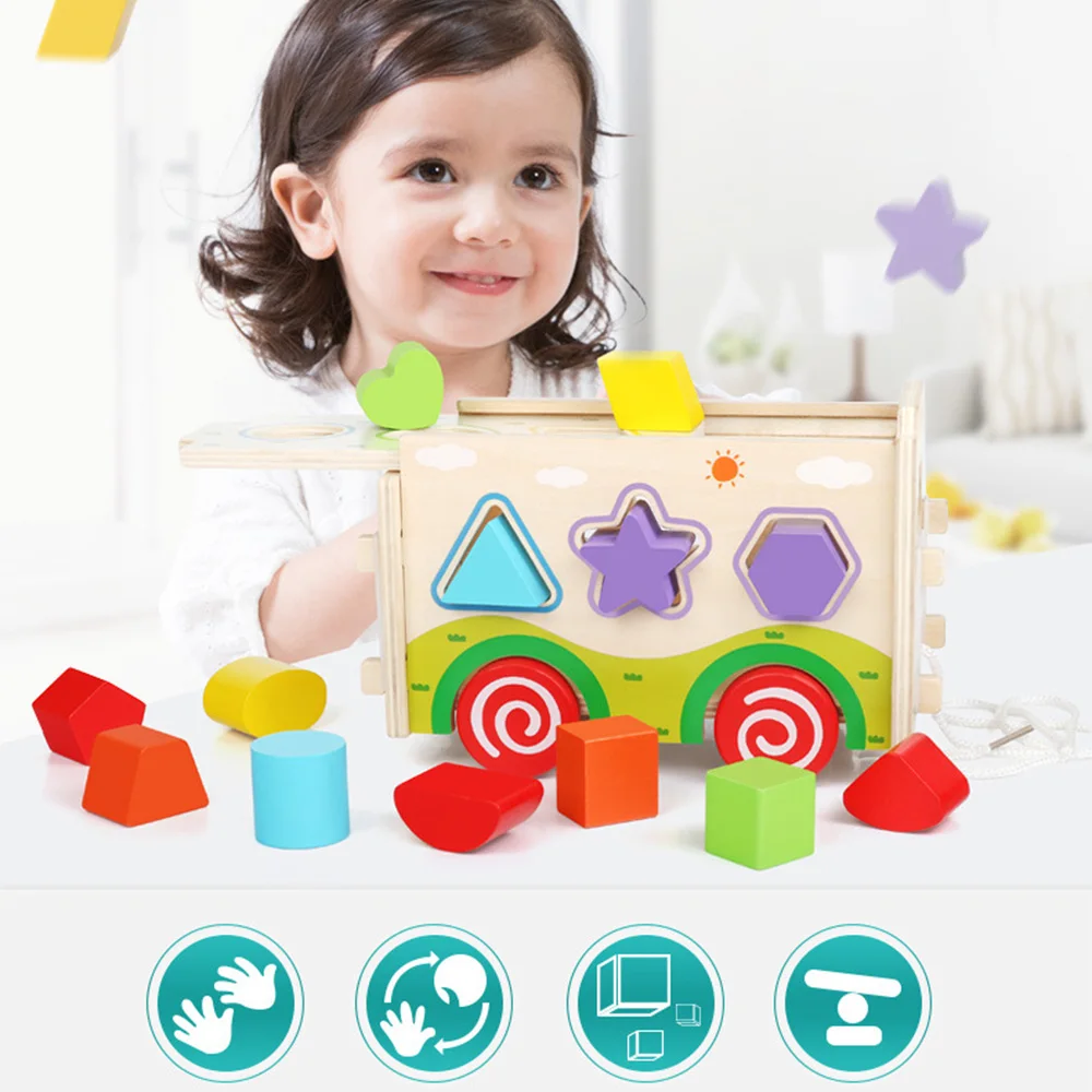 wooden bus shape sorter