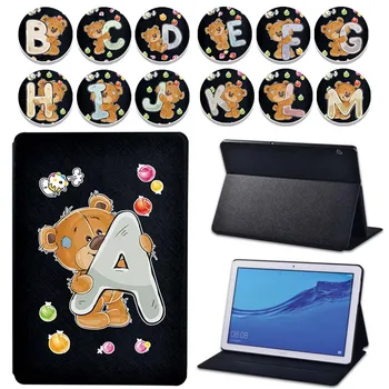 

Pu Leather Tablet Folio Shell Cover Case for Huawei MediaPad T3 8 10 /T5 10 Tablet Letter Pattern Dust-proof Protective Shell