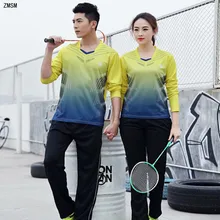 High Quality Women& Men Long Sleeve Tennis Shirts Pants Tracksuits Autumn Badminton Set Table Tennis Uniform Sports Kit Custom
