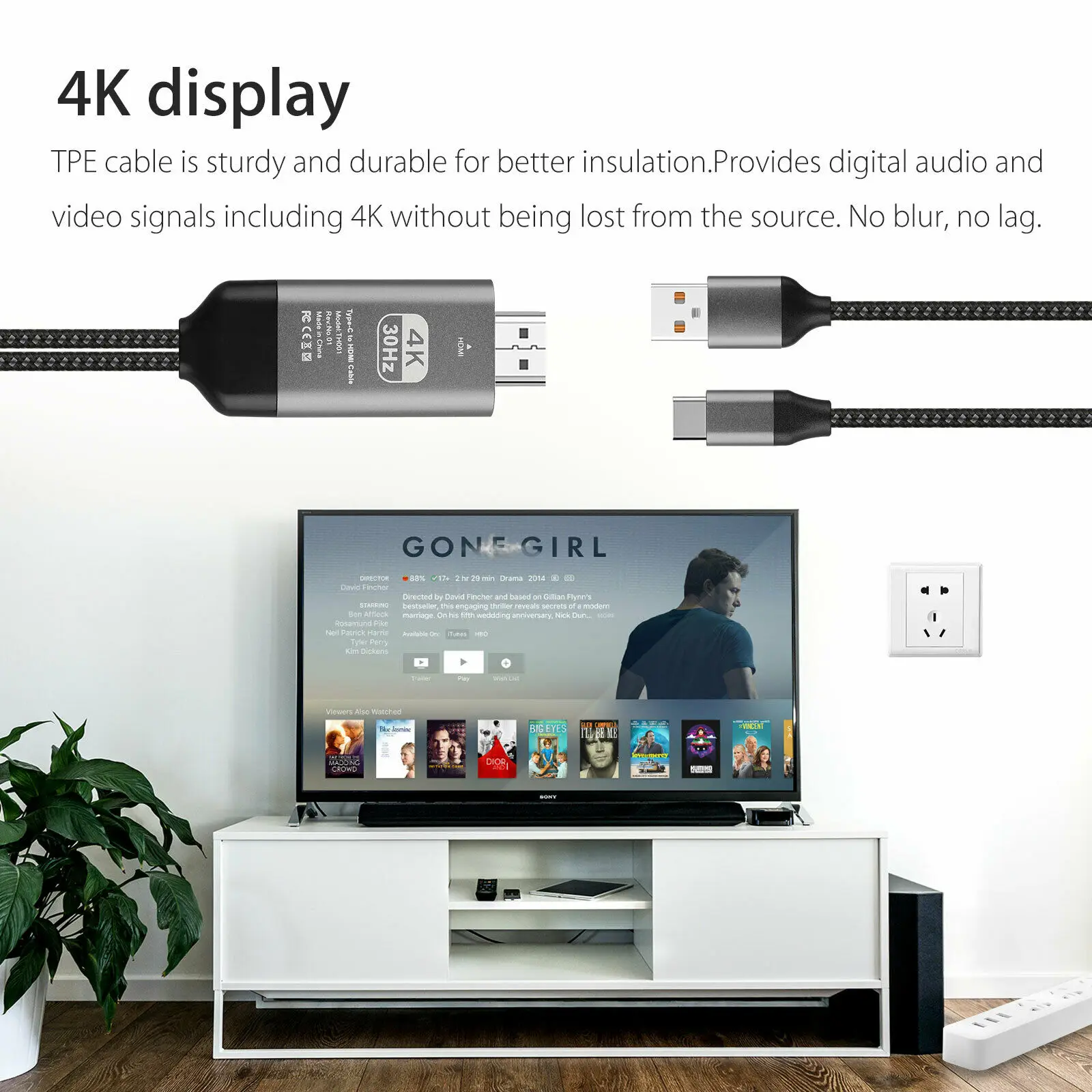 USB C к HDMI HDTV 4K 60HZ кабель адаптер с питание для Samsung Galaxy S10 S9 Note 9|Кабели VGA| |