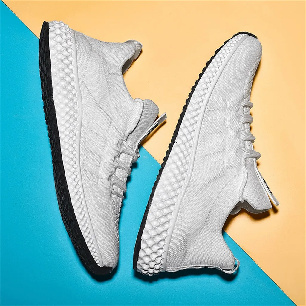 Весенне-осенняя и летняя водонепроницаемая обувь для бега, белый светильник для подростков, брендовые кроссовки белого цвета - Цвет: EHL0009-white
