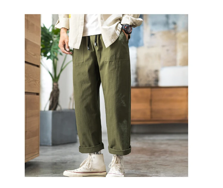 Privathinker мужские осенние винтажные армейские зеленые джоггеры мужские свободные Srraight облегающие брюки мужские модные уличные брюки карго