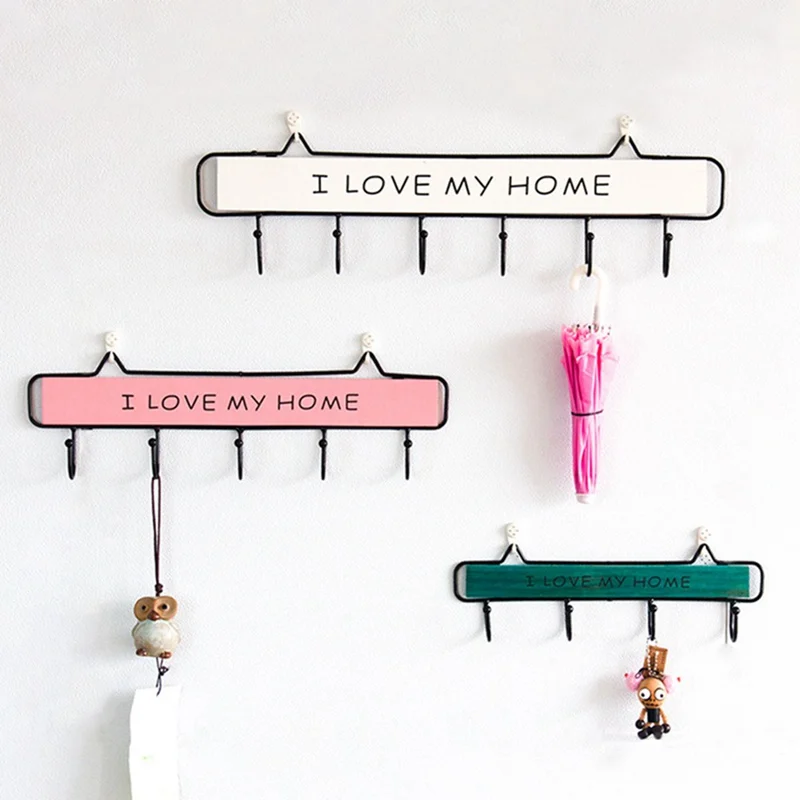 

Wall Mounted Clothes Hanger 4 Hooks Hat Key Holder Laundry Coat Rack Hanging Storage Shelf For Home