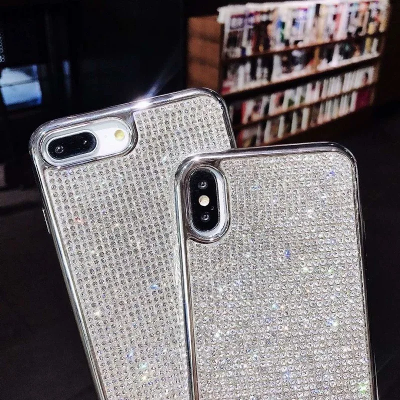 Блестящие стразы шикарные бриллианты чехол для iphone 11 pro XS Max X XR 7 8 Plus 6 6S Мягкий силиконовый сексуальный девчачий протектор задняя крышка