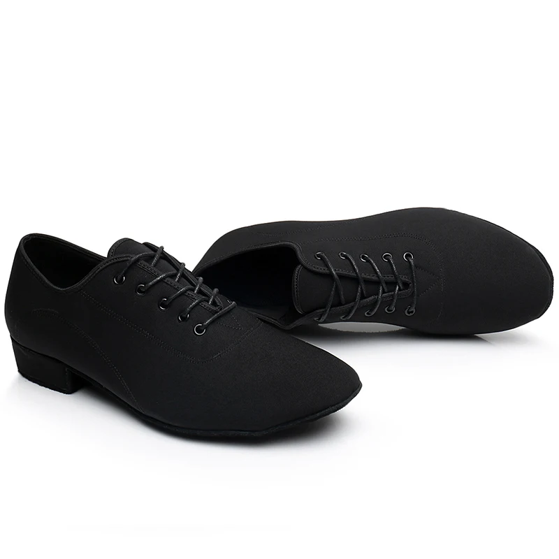 Men Modern Dance Shoes Boys Canvas Latin/Tango/Ballroom Shoes Rubber/Soft Sole Low Heels Man Dancing Black Professional dance shoes