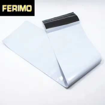 

100Pcs/Lot 10*41+4cm Self-Adhesive White Poly Envelope Long Mailing Courier Bag Pouch Postal Express Plastic Mailer Packing Bag