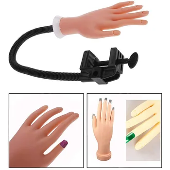 

Nail Art Hands Professional Practice Hand Adjustable Can be bent Plastic Practice Model DIY Manicure Tool Flexible & Soft