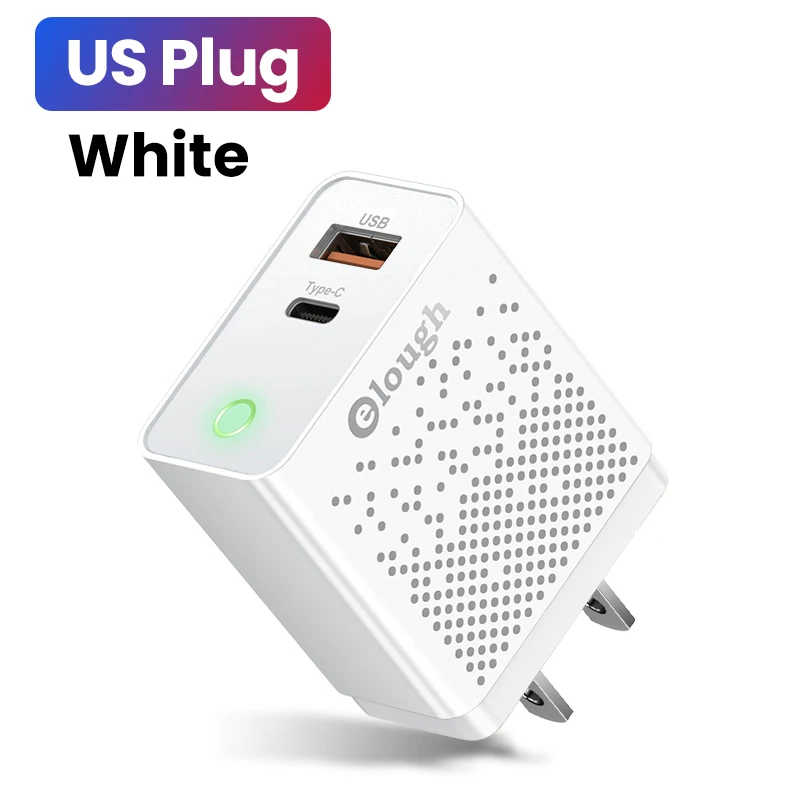 Elough Quick Charger 3.0 USB Charger for iPhone 12 13 Xiaomi redmi poco x3 LED Digital Display Fast Charging Wall Phone Charger baseus 65w Chargers