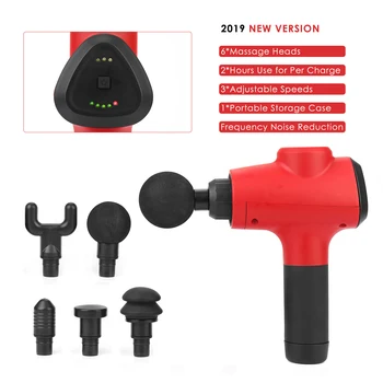 

GT Portable Electronic Therapy Muscle Massage Gun High Frequency Vibration Massage Therapy Gun with 6 Adapter Heads Management