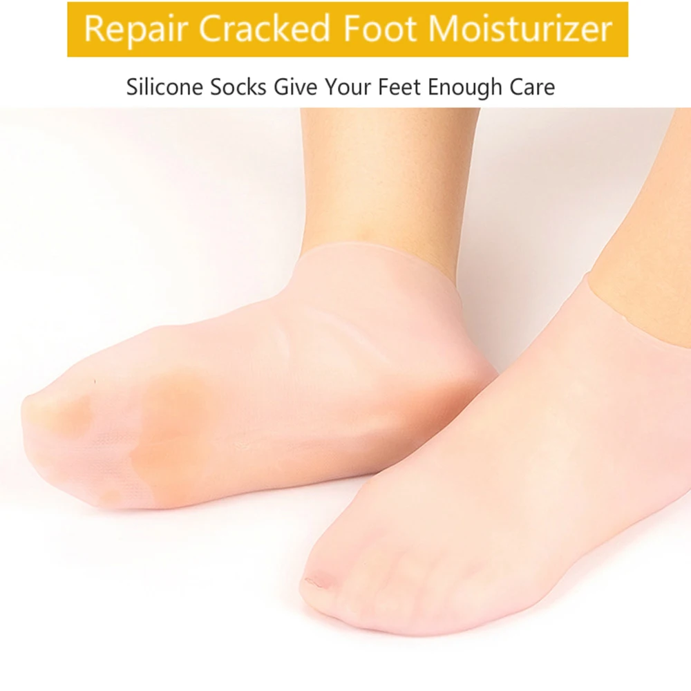 스파 가정용 실리콘 보습 젤 힐 양말, 갈라진 발 스킨 케어 프로텍터, 갈라짐 방지 발 케어, 2 개