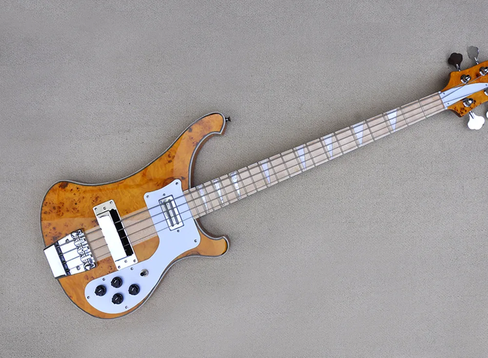 Natural Wood 4 Strings Electric Bass Guitar ,maple Neck And Veneer