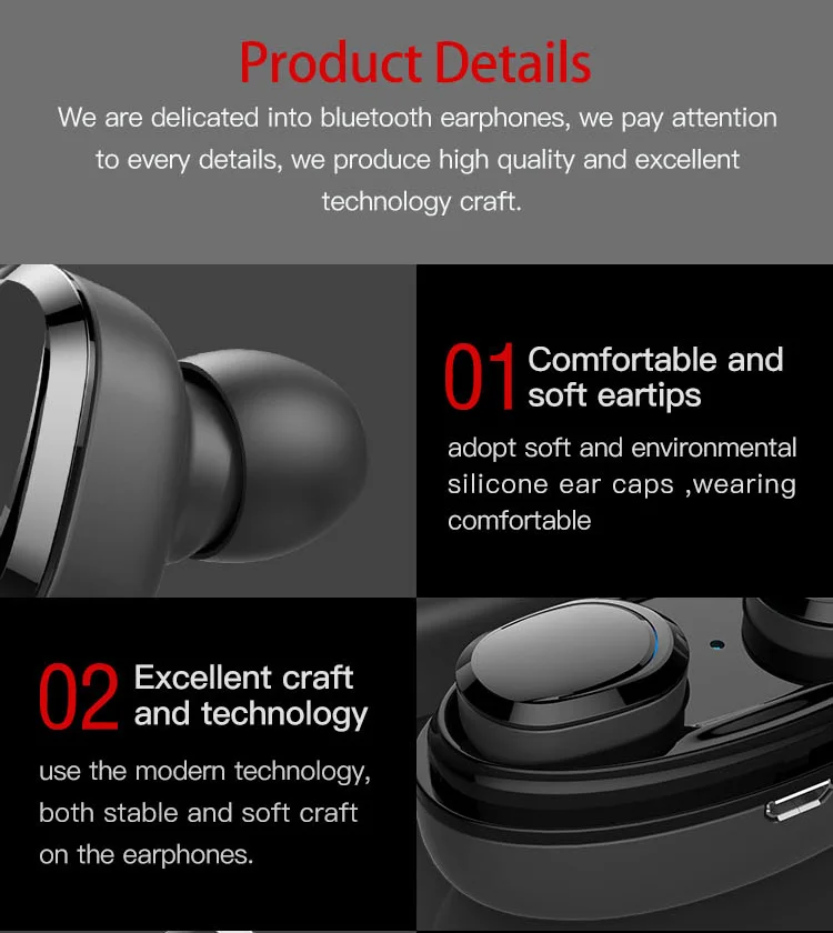 Caridite Popular TWS Wireless Bluetooth Earphone Ture Stereo Bussiness Deep Bass Headset Mini Lovely Gift Sport Earbuds for men