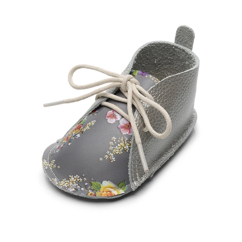 Cartoon lace UP Baby Shoes First Walkers Autumn Newborn Toddler Print Girls Shoes Anti-Slip Shoes Sneakers Soft Soled