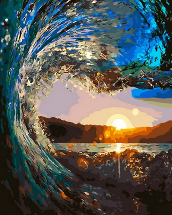 

Frameless diy paintings by numbers paint by number for home decor oil picture painting 5065cm wave