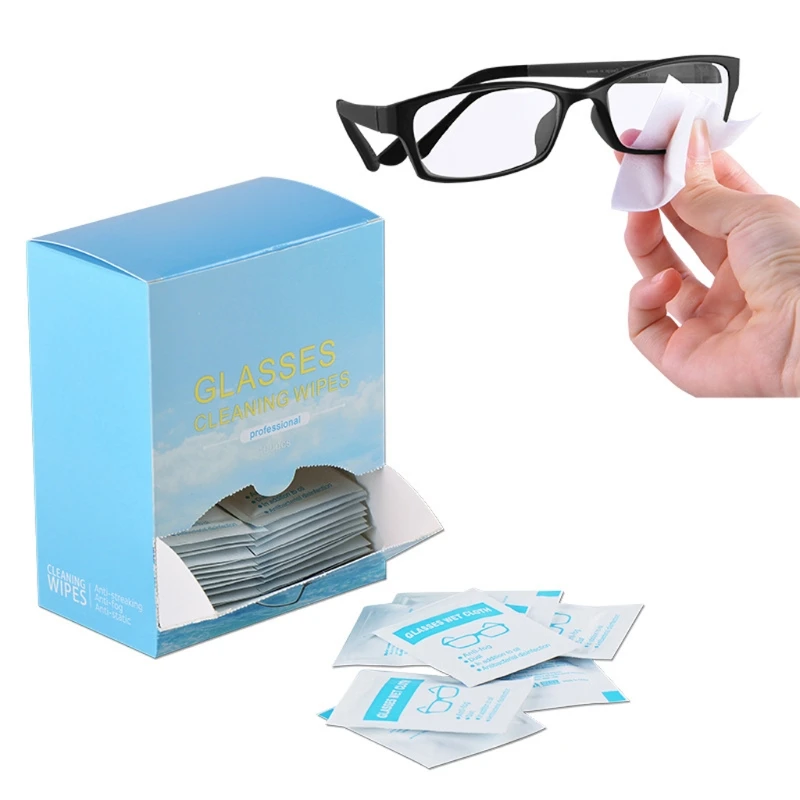 100Pcs Lens Cleaning Wipes Pre Moistened Individually Wrapped Screens