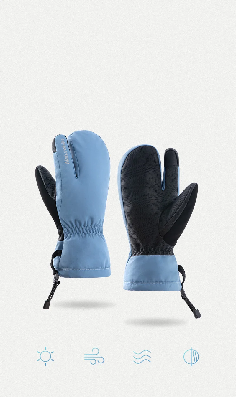 Naturehike GL12 Outdoot 3-Finger Ski Gloves Warm Winter Riding Gloves Waterproof Cold-Proof Hiking Down Slip Gloves NH21FS082 • FISHISHERE