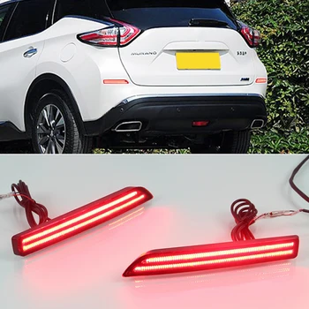 

CSCSNL 1 Pair LED Rear Bumper Reflector Lights Car DRL Turn Signal Tail Fog Lamp for Nissan Murano 2015 2016 2017 2018 2019