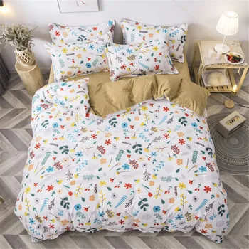 

Fresh Floral Girls Duvet Cover Sets Twin Queen King Size Microfiber Fabric Fresh Spring Floral Fruit Design Bedding Bedlinen Set