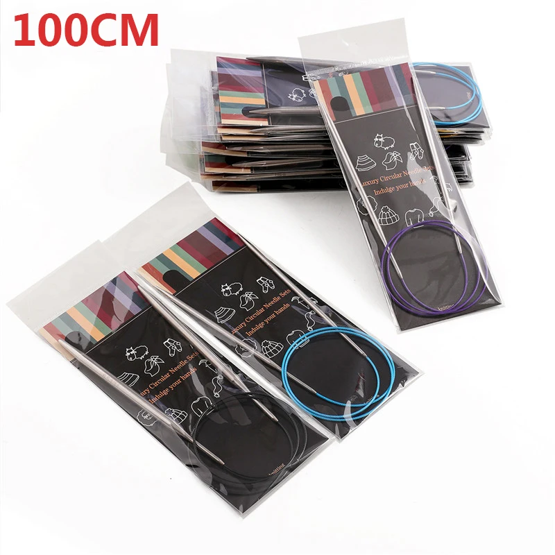 New 1Pcs Circular Knitting Needles 2.25CM-10CM Stainless Steel Needle 40CM/100Cm Tube Crochet Sewing Tools 2021 | Дом и сад