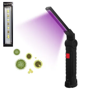 

COB work handheld purple light foldable lamp multifunctional vehicle maintenance emergency lighting with magnet flashlight