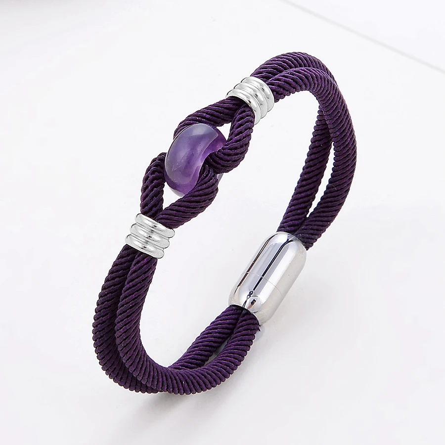 11 Color Milan Line Rope Women Bracelet Round Natural Tiger Eye Stone Charm Bracelets Stainless Steel Luxury Jewelry Wholesale - Image 4