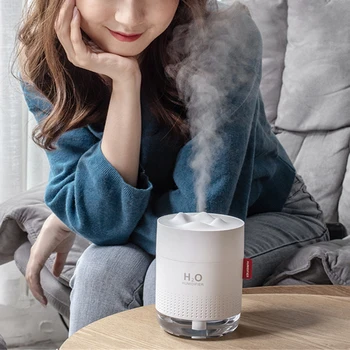 

Micron Humidifier 500ml 2 Lighting Modes Quiet Operation Water Shortage Protection Desktop Mini USB Charging Air Humidifier