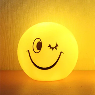 Smiley Ball Светодиодный ночник Тапочки; тапочки с кроликом; шлёпанцы с рисунком Батарея работает романтический ночник Украшения в спальню ночник для детей подарок на день рождения Рождество - Испускаемый цвет: Smiley Ball