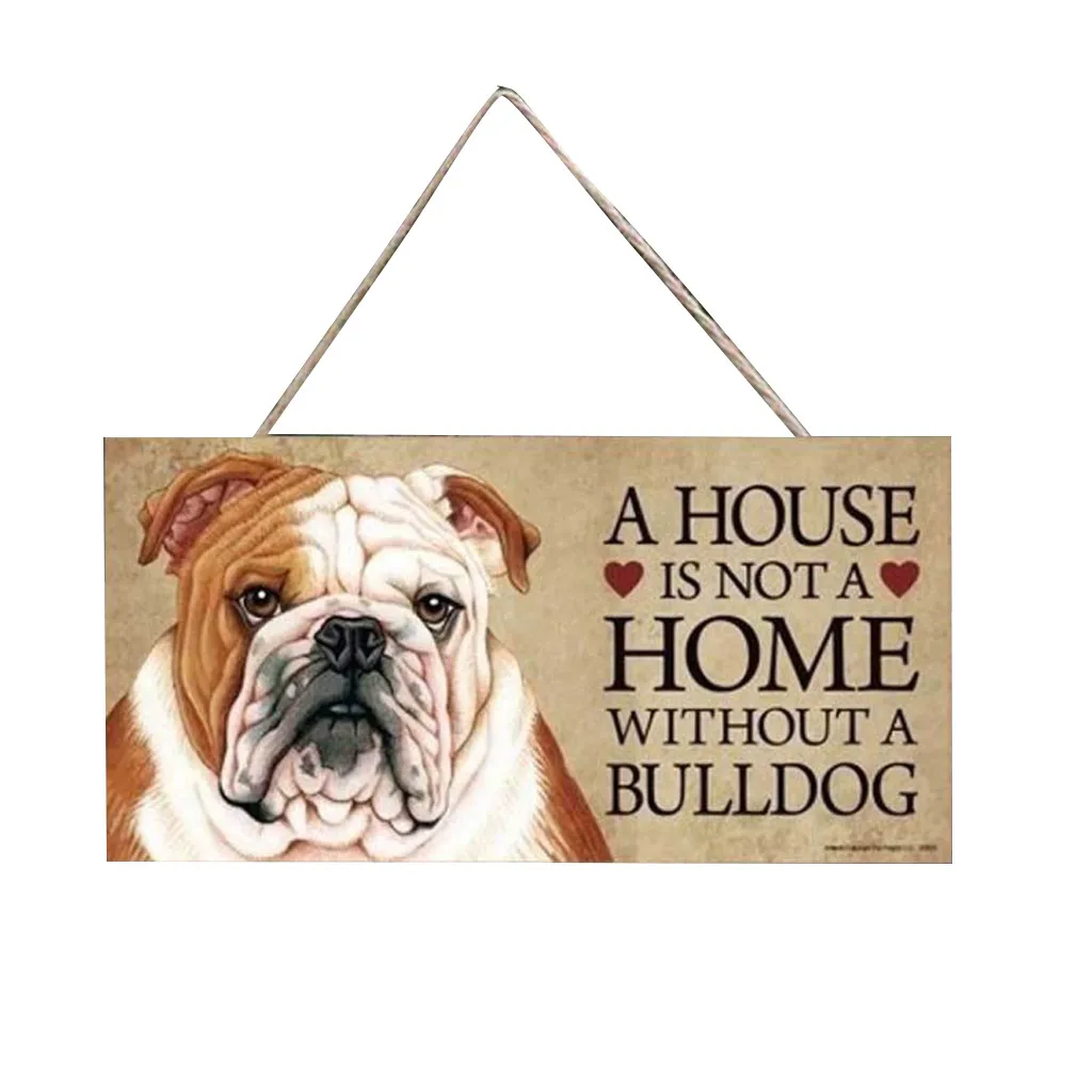 Sunywear Rectangular Wooden Pet Tag Dog Sign Accessories Plaque Hanging Board Ornaments 