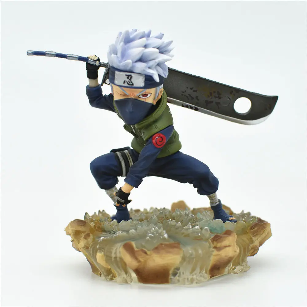 Naruto Anime Figure Uzumaki Naruto Uchiha Sasuke Kakashi Combat Collectible GK Model PVC Doll Action Figure Kids Toys Gift 8cm