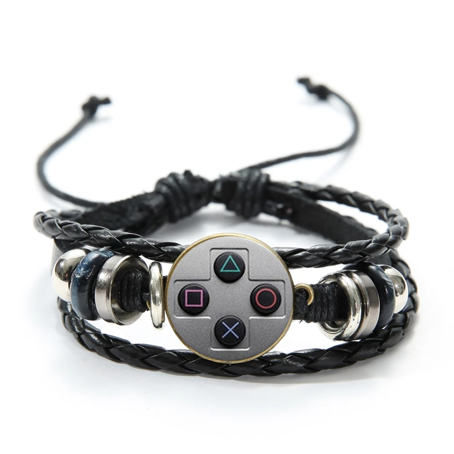 Pulsera con mando videojuegos para brazalete de cuero estilo Vintage para Gamepad, foto, Punk, regalos para pareja|Pulseras - AliExpress