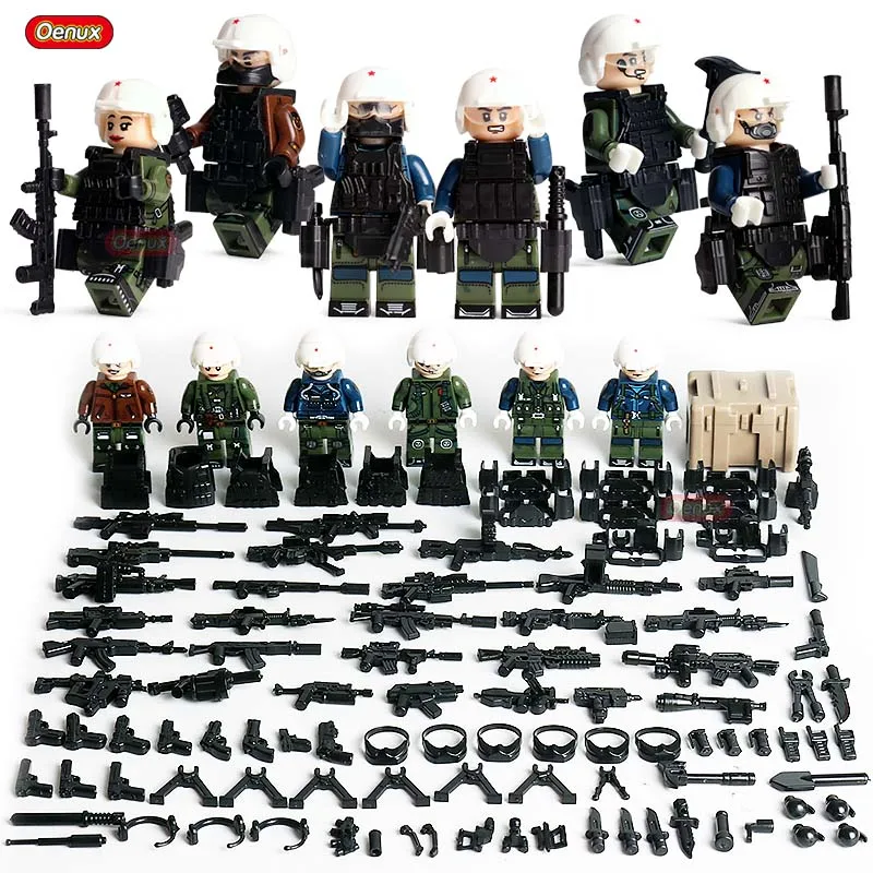 6pcs/set Military Camouflage Special Soldiers Building Blocks Brick Figures Toys 