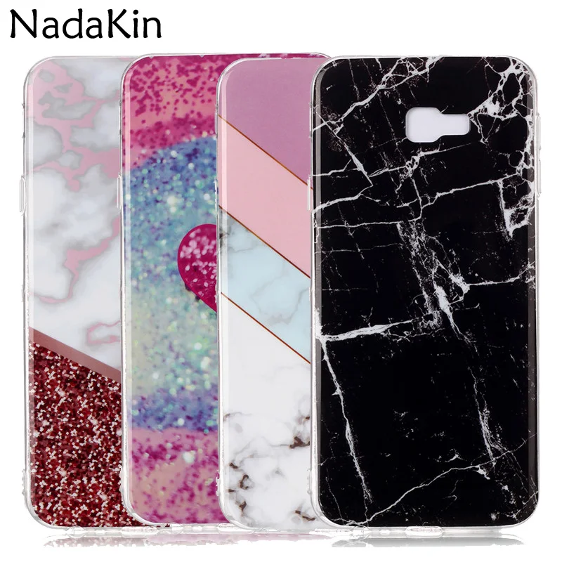 Marble Stone Back Fitted Phone Case Shell for Samsung Galaxy A6 A8 A7 2018 J3 J5 2017 J4 J6 Plus Cover With Finger Ring Stand |