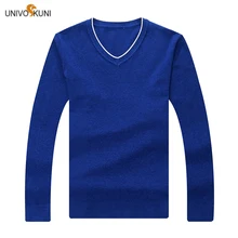 UNIVOS KUNI 2019Men's свитер Новое поступление весна и осень сплошной цвет Pllovers Бизнес Мода Тонкий