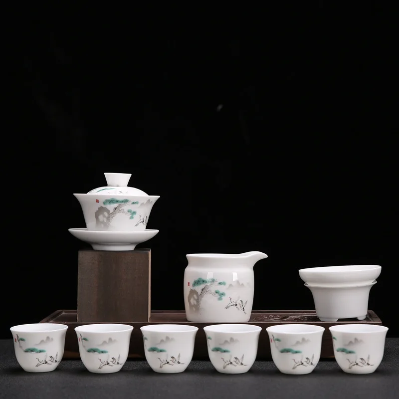 Tea Set Include 1 Pot 6 Cup High quality elegant gaiwan Beautiful and easy teapot kettle teacup Travel Kung Fu | Дом и сад