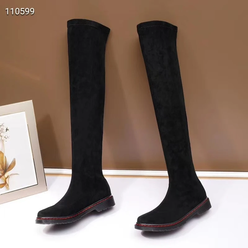Silla линейки; коллекция года; Подиумные эластичные сапоги с круглым носком; женские Сапоги выше колена без застежки; женские высокие сапоги; женские рыцарские сапоги